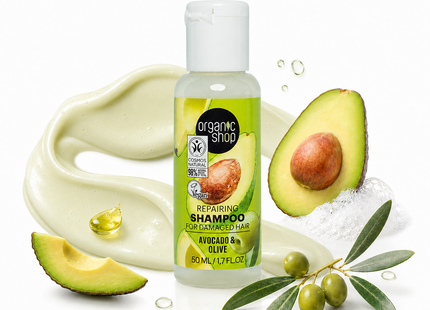 Organic Shop Shampoo reparador aguacate y oliva 50 ml