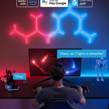 Lámpara de Pared Govee Glide Y Light H6065 | RGBIC | Iluminación Personalizable | Control por App y Voz
