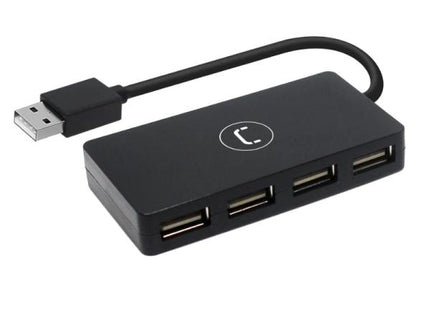 Hub USB 2.0 Unno Tekno HB1008BK | 4 Puertos | Plug & Play | 480 Mbps