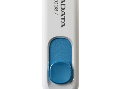 Memoria USB 2.0 ADATA C008 | 64GB | Conector Retráctil | Blanco y Azul
