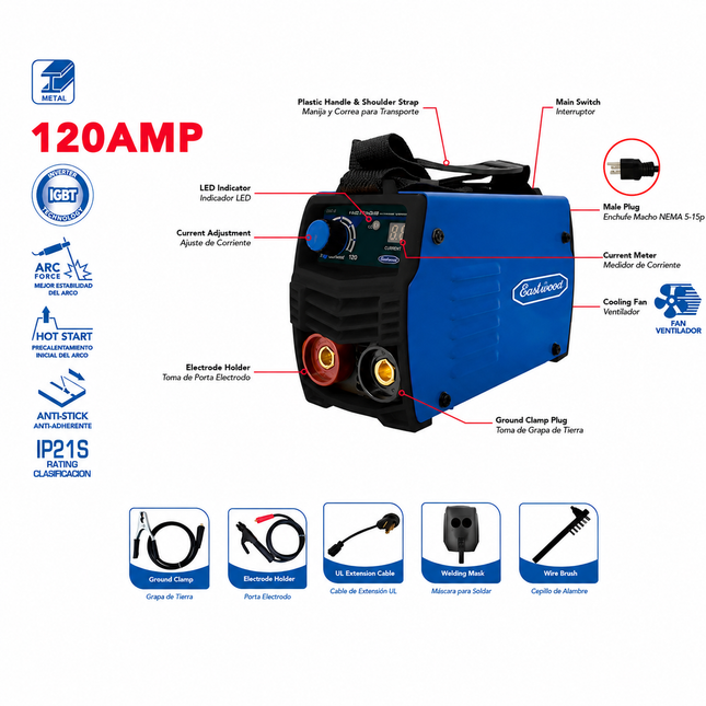 Best Value H27022 Mini Inversor para Soldadura 20-160 A 120/220 V