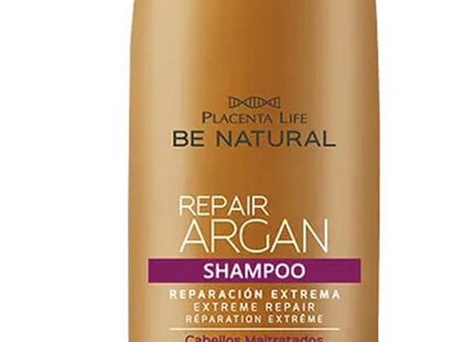 Shampoo Reparador Argán Placent Life | 350ml | Nutrición y brillo para cabello dañado o seco