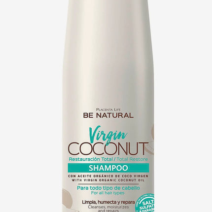 Shampoo Virgin Coconut Placent Life | 350ml | Hidratación y nutrición profunda para cabello seco y dañado