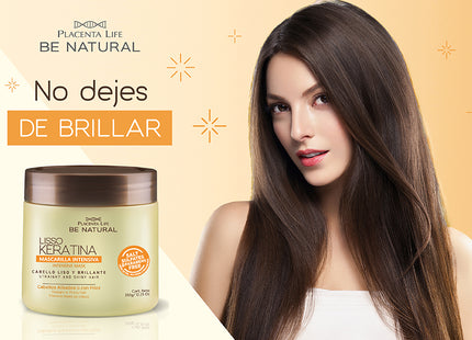 Mascarilla Liso Keratina 350 ml | Placenta Life | Alisa, repara y controla el frizz con keratina hidrolizada