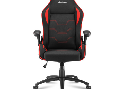 Silla Gaming Sharkoon ELBRUS 1 | Diseño Ergonómico | Reclinable | Base Metálica | Color Negro/Rojo