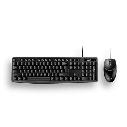 Teclado y Mouse Genius KM-170 Alámbrico | Español | Diseño Ergonómico | Conector USB