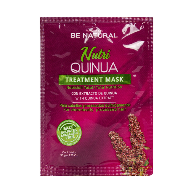Mascarilla Intensiva Nutri Quinua Placent Life | 35g | Nutrición profunda para cabello seco o dañado