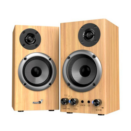 Parlantes Genius SP-HF520BT | 20W RMS | Bluetooth 5.3 | USB Playback | Madera