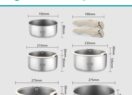 Set de Ollas Winning Star ST-5215, Aluminio, 10 Piezas