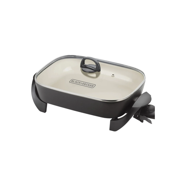 Sartén Eléctrica Black+Decker SKG603 | 15″ (38 cm) | Revestimiento Cerámica | Control Temperatura | 1500 W