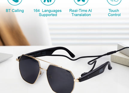 Winning Star Gafas Inteligentes Bluetooth Negro, ST-W100-C
