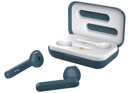 Audífonos Trust BT Control Táctil azul vista de almohadillas