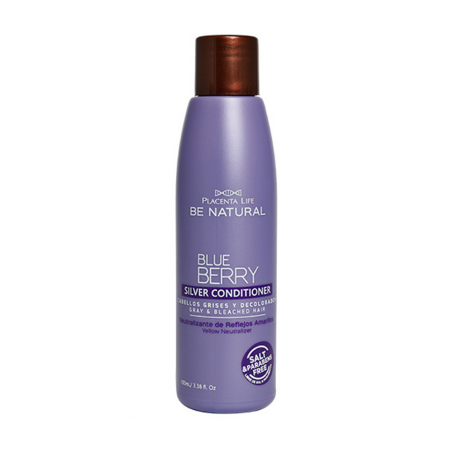 Acondicionador Matizante Placent Life Blue Berry Silver | 100ml | Neutraliza tonos amarillos | ideal para cabello rubio | con canas o decolorado