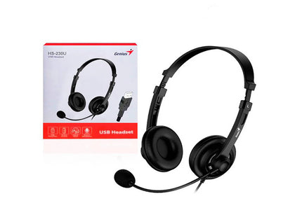 Headset Genius HS-100U | Alámbrico USB | Micrófono Ajustable | Controles en el Cable | Negro