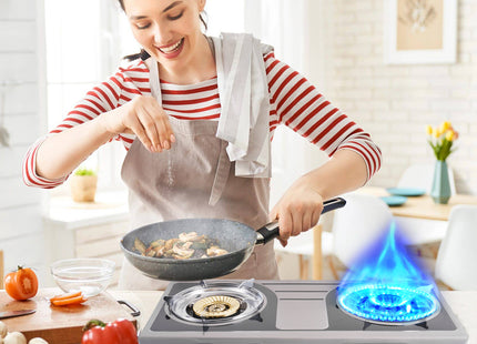 Winning Star cocina de gas 2 quemadores gris, ST-9654