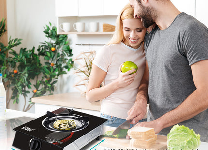 Winning Star cocina de gas 1 quemador vidrio negro, ST-9657