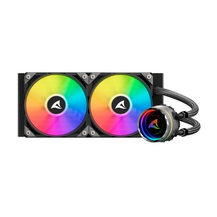 Enfriamiento Líquido Sharkoon S80 RGB AIO | 240mm | RGB | Logotipo giratorio | Compatibilidad Intel & AMD