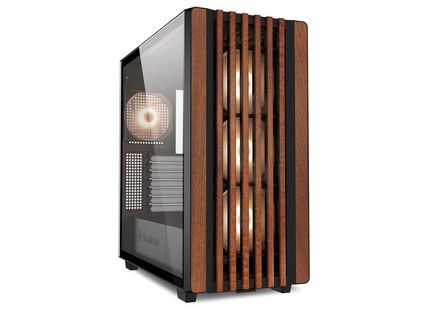 Case Sharkoon Rebel C70G RGB | ATX | Mid Tower | 4 Ventiladores RGB PWM | Frente de Madera | Vidrio Templado | Negro