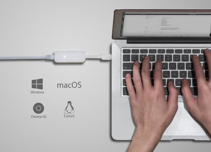 Cable integrado del adaptador de red TP-Link UE300 con conector USB