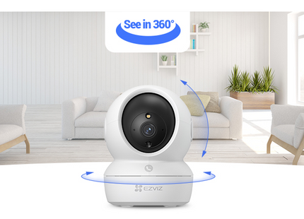 Cámara Ezviz H6c Pro 2K Pan & Tilt | Visión 360°, Detección IA y Audio Bidireccional