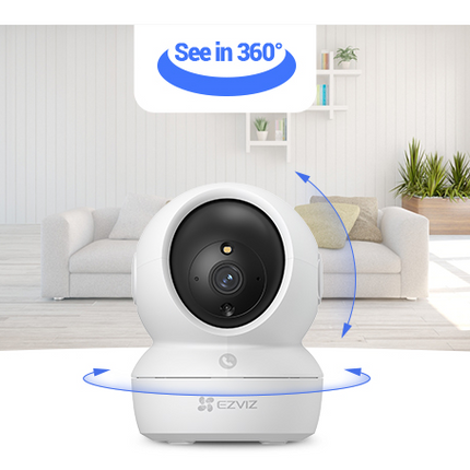 Cámara Ezviz H6c Pro 2K Pan & Tilt | Visión 360°, Detección IA y Audio Bidireccional