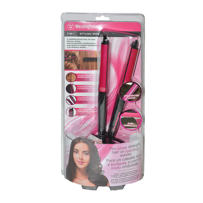 Plancha para Cabello 2 en 1 Westinghouse WH1152 | Alisado y Ondulado | Placas de Cerámica | Calentamiento Rápido