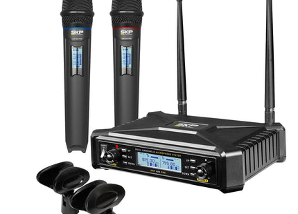 SKP UHF-600 PRO micrófono inalámbrico doble - vista frontal