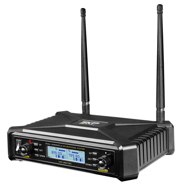 SKP UHF-600 PRO micrófono inalámbrico doble - vista del receptor