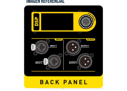 SKP QW18S subwoofer profesional de madera - panel de conexiones