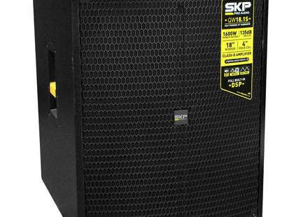 SKP QW18S subwoofer profesional de madera - vista posterior