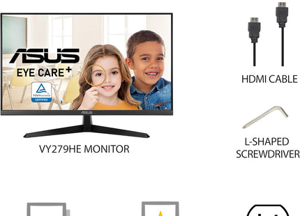 Monitor 27” ASUS VY279HE-W | FHD 1920 x 1080 | 75Hz | 1ms | HDMI | VGA | Eye Care Plus