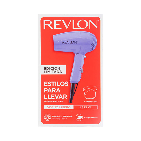 Secadora de Viaje Compacta 1875W Revlon Morado | Para secar tu cabello en cualquier lugar con estilo y comodidad