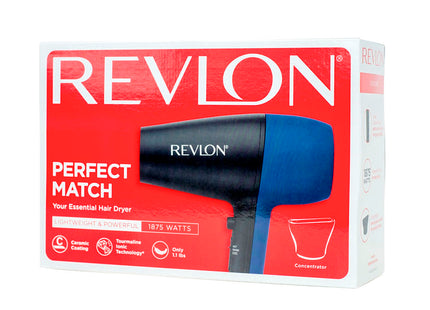 Secadora Perfect Match 1875W Revlon Black/Blue | Para un secado rápido con menos frizz y más estilo