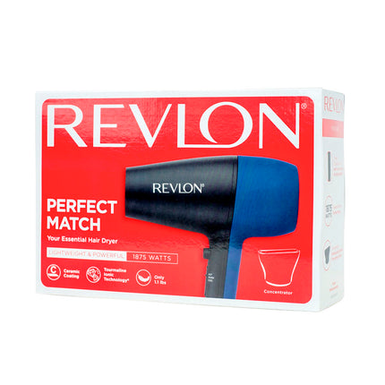 Secadora Perfect Match 1875W Revlon Black/Blue | Para un secado rápido con menos frizz y más estilo