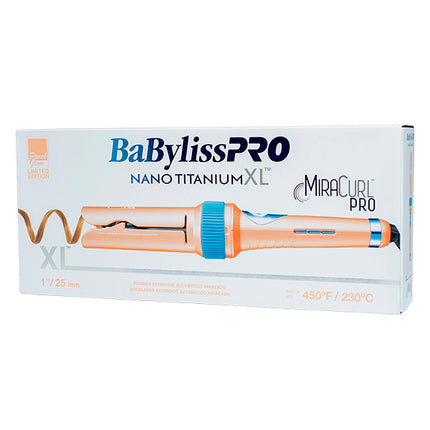 Rizadora BaByliss MiraCurl Pro XL 1” Peach Glow Edición | Tecnología SteamTech | Control de Dirección | Uso Profesional