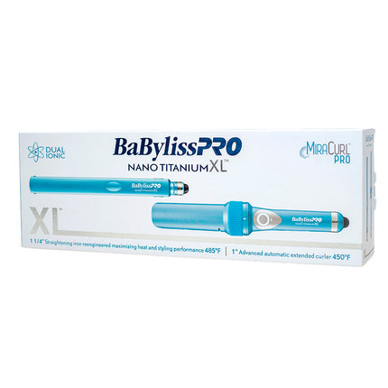 Pack Plancha Nano XL + Rizadora MiraCurl Pro BaByliss | Para cabello normal a grueso | Tecnología Nano Titanium y Curl Control