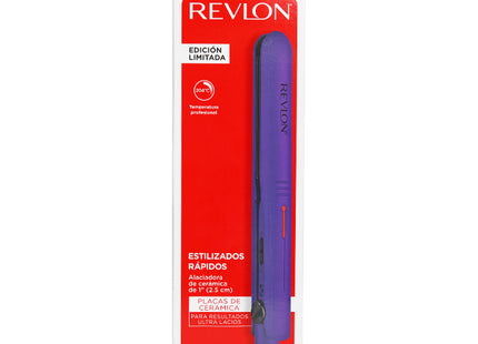 Alisadora Cerámica 1” Morado Oscuro Revlon | Para un alisado controlado con brillo y sin frizz