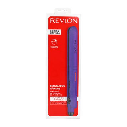Alisadora Cerámica 1” Morado Oscuro Revlon | Para un alisado controlado con brillo y sin frizz