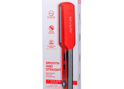 Alisadora Titanium Roja 2” Revlon | Para un alisado rápido y brillante en cabello largo o abundante