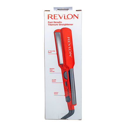 Alisadora Titanium Roja 2” Revlon | Para un alisado rápido y brillante en cabello largo o abundante