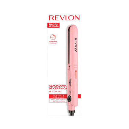 Alisadora Cerámica 1” Rosa Revlon | Para un alisado suave y preciso con estilo femenino