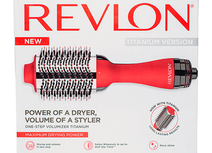 Cepillo Secador Revlon One-Step Volumizer Titanium Rojo | Para dar volumen y brillo con tecnología avanzada