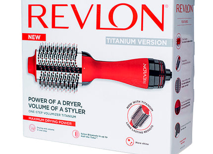 Cepillo Secador Revlon One-Step Volumizer Titanium Rojo | Para dar volumen y brillo con tecnología avanzada