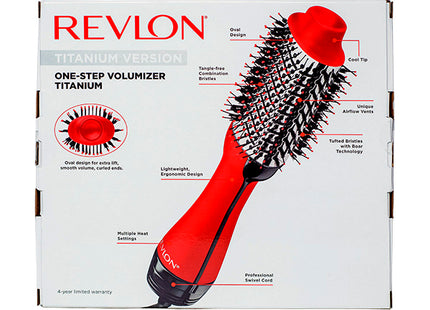 Cepillo Secador Revlon One-Step Volumizer Titanium Rojo | Para dar volumen y brillo con tecnología avanzada