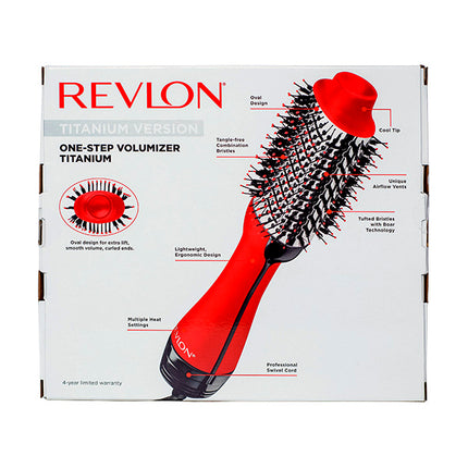 Cepillo Secador Revlon One-Step Volumizer Titanium Rojo | Para dar volumen y brillo con tecnología avanzada