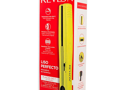 Alisadora Profesional Amarilla 1” Revlon | Para alisar y estilizar con acabado suave y brillante