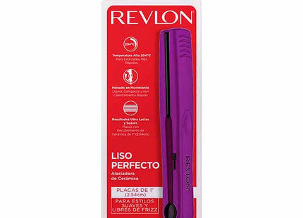Alisadora Cerámica 1” Lila Revlon | Para alisar con precisión y cuidado dejando tu cabello suave y brillante