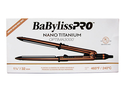 Plancha Optima 3000 1” Oro Rosa BaByliss | Para cabello normal a grueso | Tecnología Nano Titanium | Temperatura Ajustable