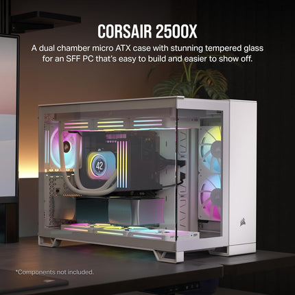 Case Gaming Corsair 2500X | Media Torre | Vidrio Templado | Doble Cámara | White