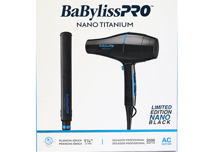 Pack BaByliss Edición Limitada Nano Black | Plancha 1” + Secadora 2000W | Tecnología Nano Titanium | Profesional